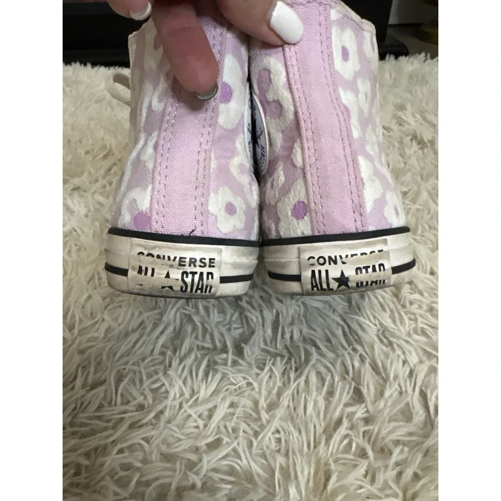 Converse Chuck Taylor All Star High Top Sneakers Lilac‎ Floral Women 5.5 Youth 3